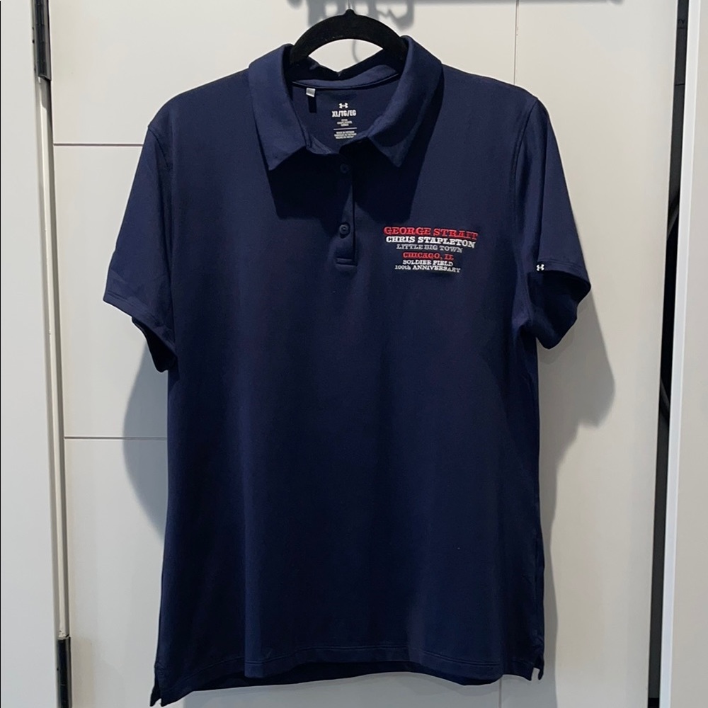 Exclusive Tour Merch George Strait Chris Stapleton Under Armour Navy Polo Shirt